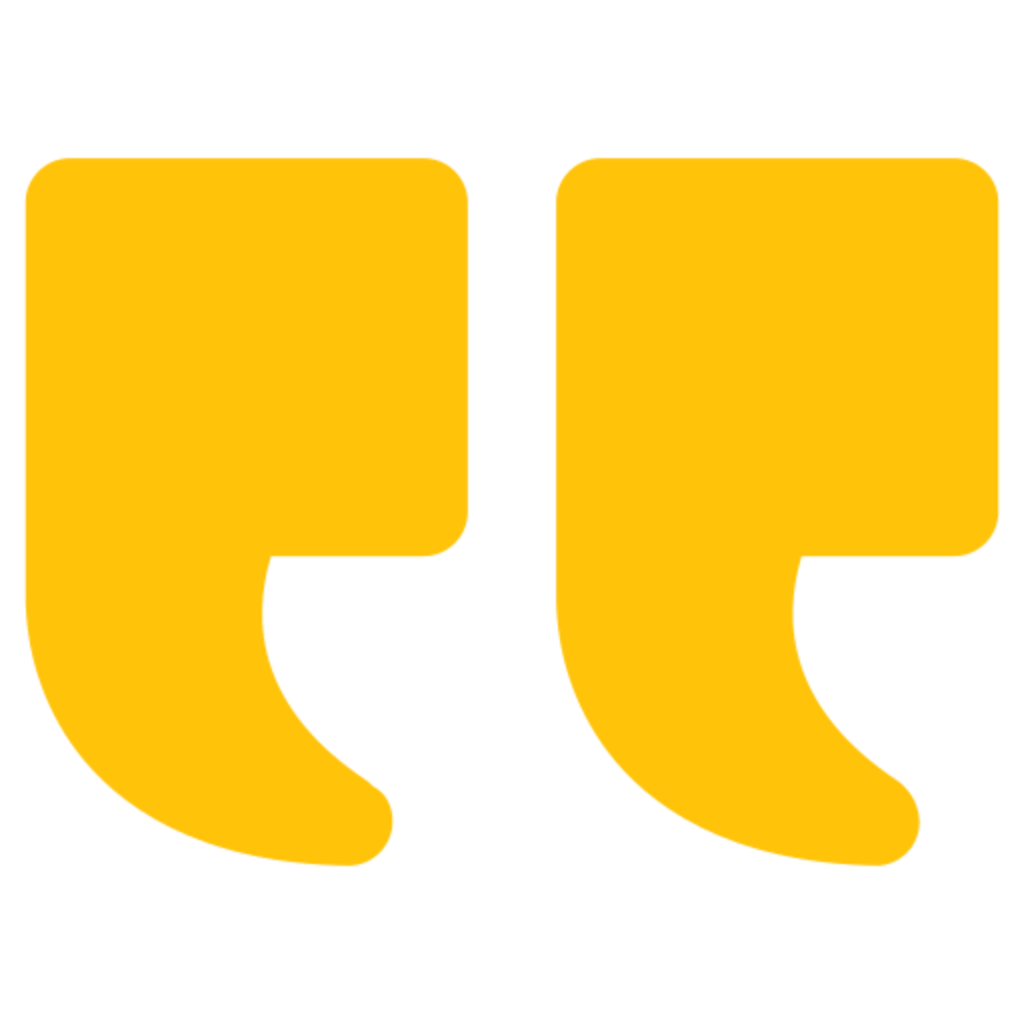 Bold yellow quote symbols