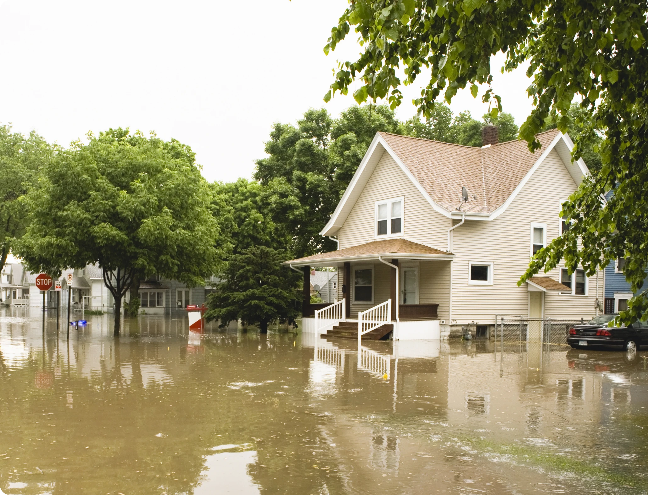 Streets and homes underwater in flood disaster